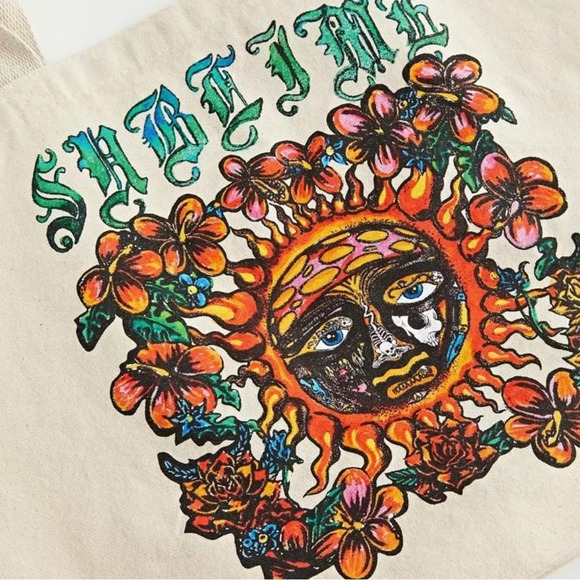 NWOT Sublime Canvas Farmers Market Graphic Tote Bag Purse - Picture 4 of 8